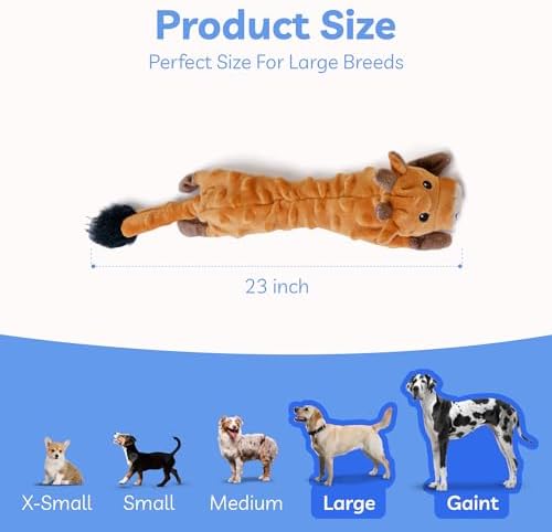 SHARLOVY Dog Squeaky Toys 5 Pack, Pet Crinkle Toy No Stuffing Animals Plush, Dog Chew for Large and Medium, Small Puppy Teething for Boredom