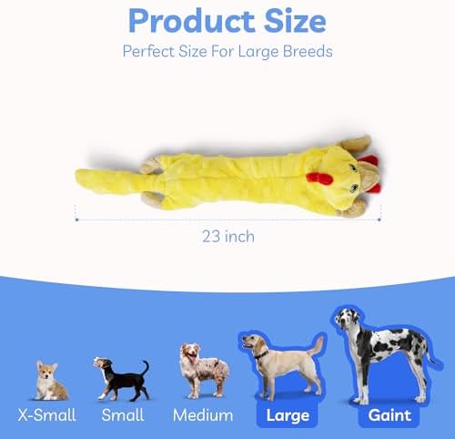 SHARLOVY Dog Squeaky Toys 5 Pack, Pet Crinkle Toy No Stuffing Animals Plush, Dog Chew for Large and Medium, Small Puppy Teething for Boredom