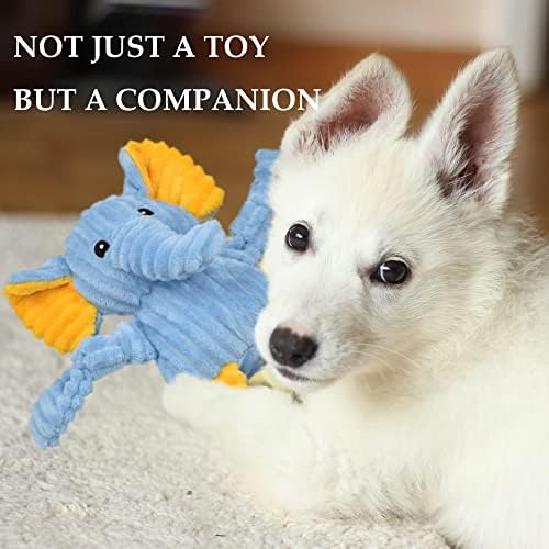 Christmas Dog Toys, 4pcs Stuffed Dog Squeaky Toys for Teething and Chewing, Tough Xmas Gift Toy Bundle Santa Toys for Small Large Dogs Puppy