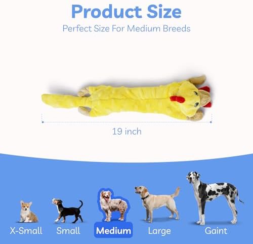 SHARLOVY Dog Squeaky Toys 5 Pack, Pet Crinkle Toy No Stuffing Animals Plush, Dog Chew for Large and Medium, Small Puppy Teething for Boredom