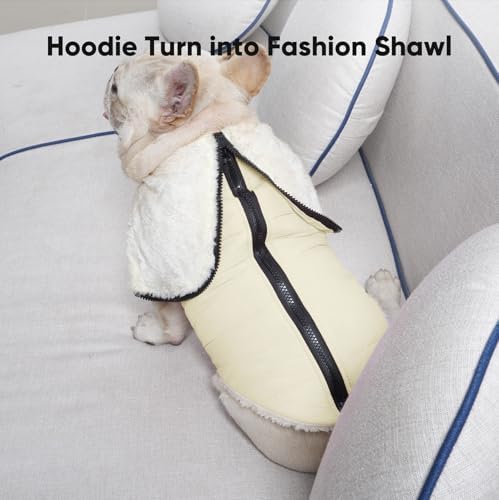 Fleece Dog Hoodie with Built-in Harness – Red XL