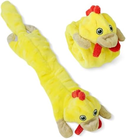 SHARLOVY Dog Squeaky Toys 5 Pack, Pet Crinkle Toy No Stuffing Animals Plush, Dog Chew for Large and Medium, Small Puppy Teething for Boredom