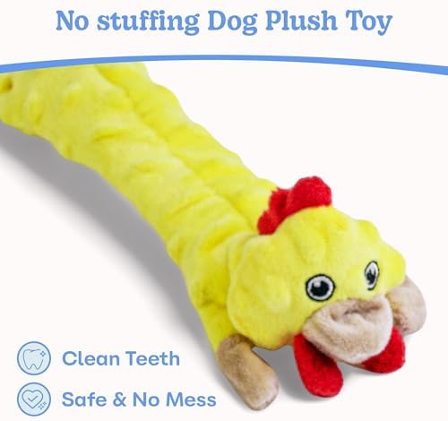 SHARLOVY Dog Squeaky Toys 5 Pack, Pet Crinkle Toy No Stuffing Animals Plush, Dog Chew for Large and Medium, Small Puppy Teething for Boredom