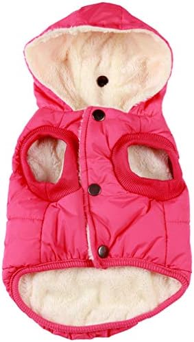 Fleece Dog Hoodie with Built-in Harness – Red XL