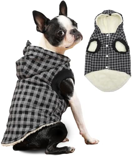 Fleece Dog Hoodie with Built-in Harness – Red XL