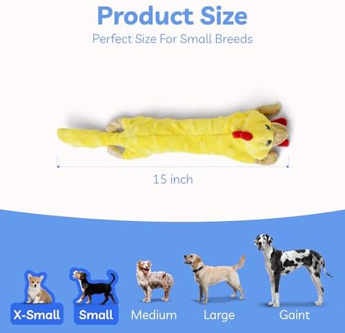 SHARLOVY Dog Squeaky Toys 5 Pack, Pet Crinkle Toy No Stuffing Animals Plush, Dog Chew for Large and Medium, Small Puppy Teething for Boredom