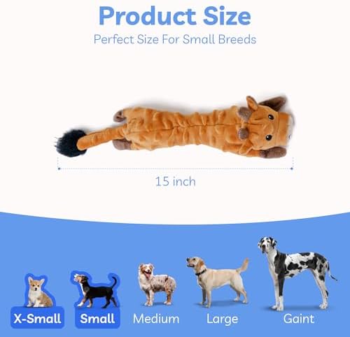 SHARLOVY Dog Squeaky Toys 5 Pack, Pet Crinkle Toy No Stuffing Animals Plush, Dog Chew for Large and Medium, Small Puppy Teething for Boredom