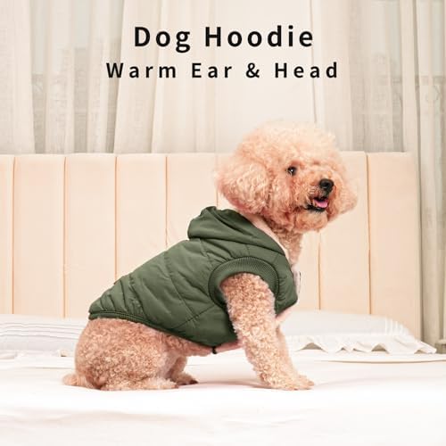 Fleece Dog Hoodie with Built-in Harness – Red XL