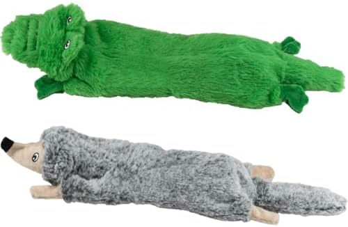 SHARLOVY Dog Squeaky Toys 5 Pack, Pet Crinkle Toy No Stuffing Animals Plush, Dog Chew for Large and Medium, Small Puppy Teething for Boredom