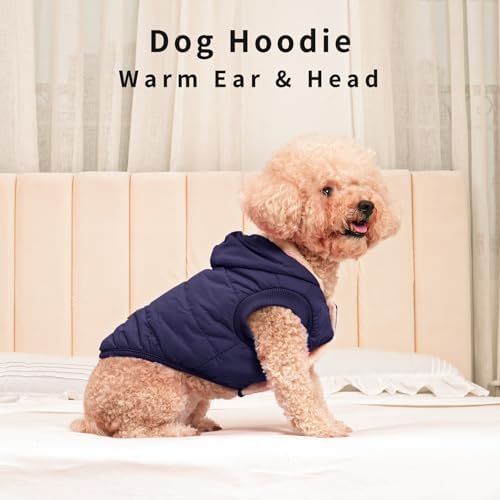 Fleece Dog Hoodie with Built-in Harness – Red XL