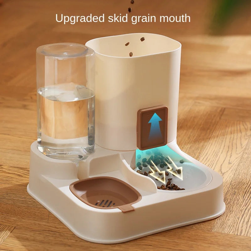 Large Capacity Pet Food and Water Dispenser/ Separate Dry Wet Automatic Feeder