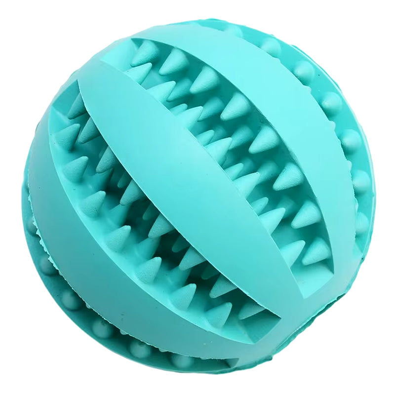 Dog Food and Treat Feeder/ Bite Resistant Rubber Toy Ball (Color & Size Options)