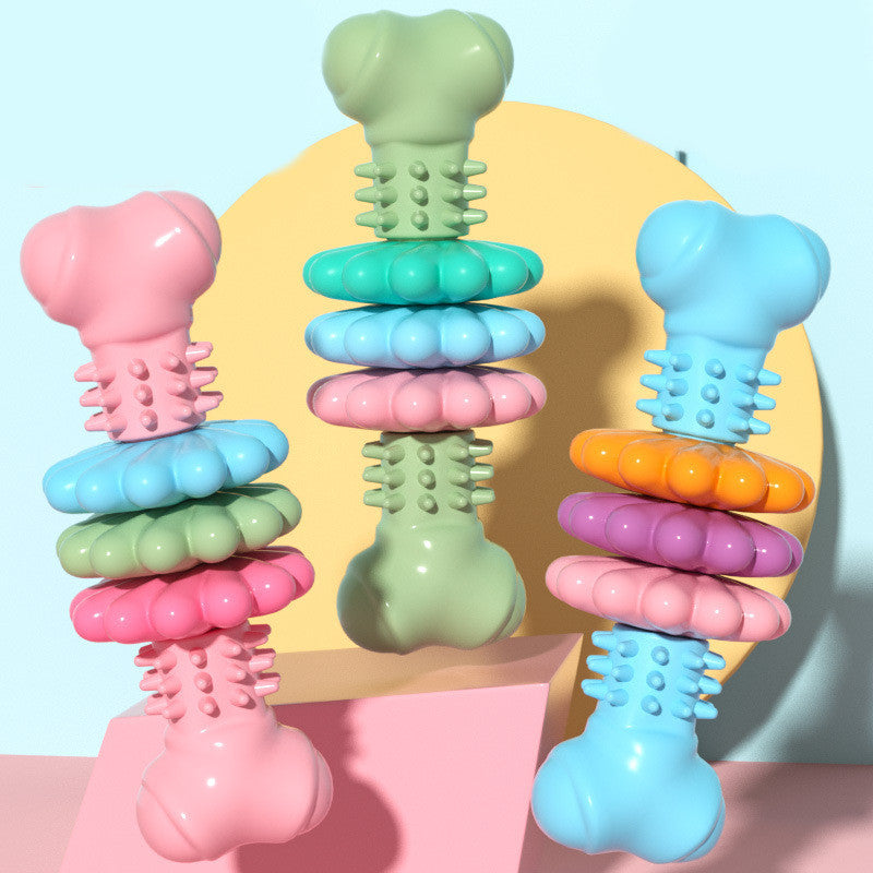 Dogs Teeth Cleaning Toys Indestructible TPR Bone Chewing Bite Resistant