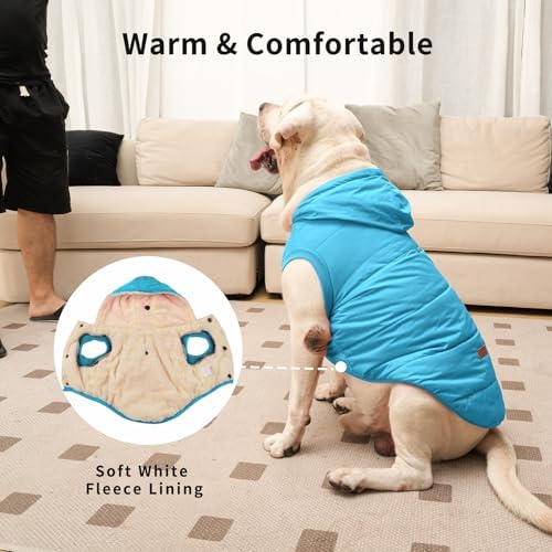 Fleece Dog Hoodie with Built-in Harness – Red XL