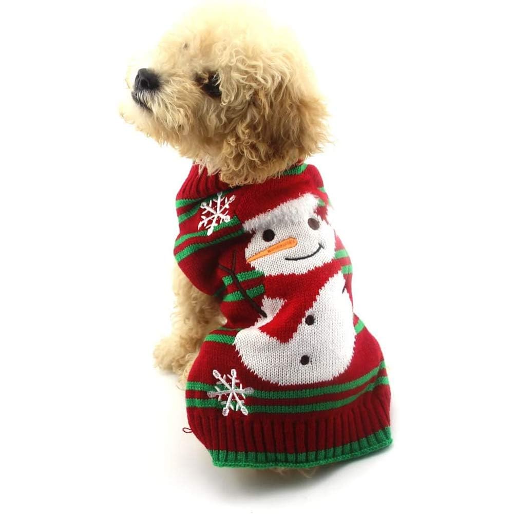 NACOCO Dog Snow Sweater - Snowman Holiday Xmas Christmas Pet Clothes for Small Dog and Cat (Snowman, S)