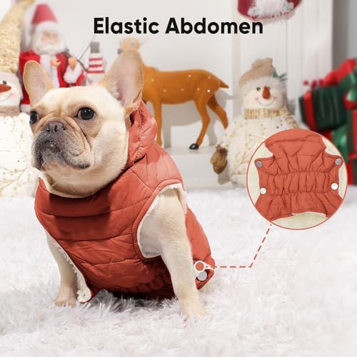 Fleece Dog Hoodie with Built-in Harness – Red XL