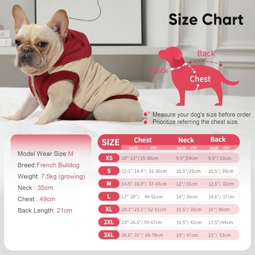 Fleece Dog Hoodie with Built-in Harness – Red XL