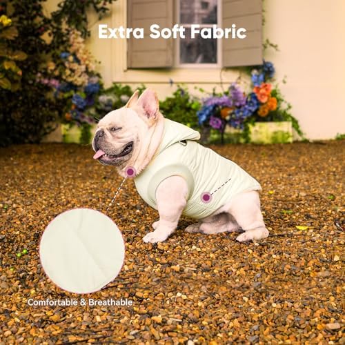 Fleece Dog Hoodie with Built-in Harness – Red XL