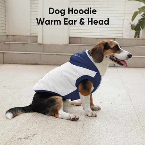Fleece Dog Hoodie with Built-in Harness – Red XL