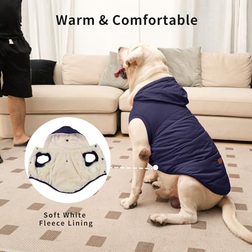 Fleece Dog Hoodie with Built-in Harness – Red XL