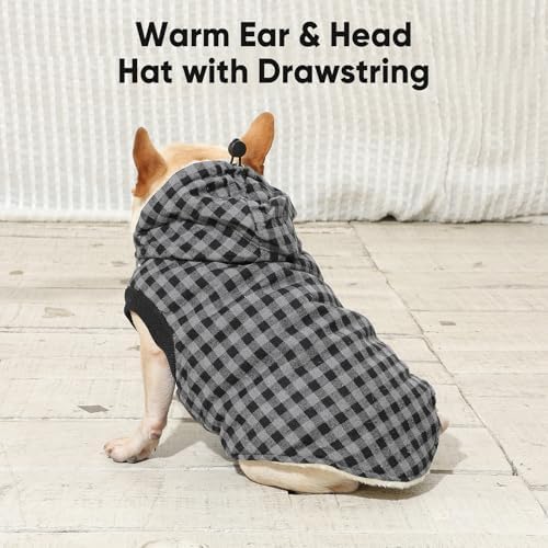 Fleece Dog Hoodie with Built-in Harness – Red XL