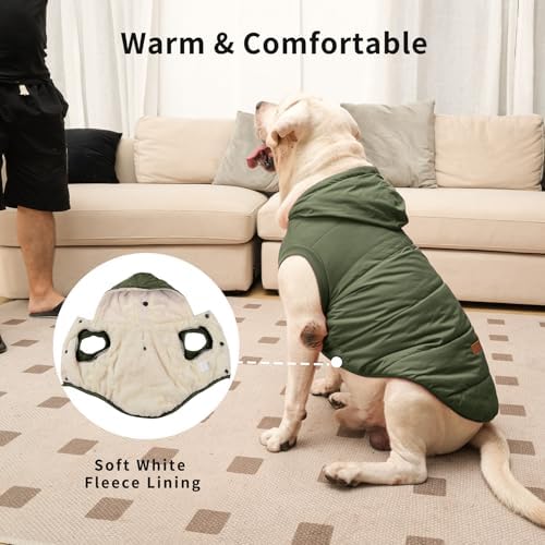 Fleece Dog Hoodie with Built-in Harness – Red XL