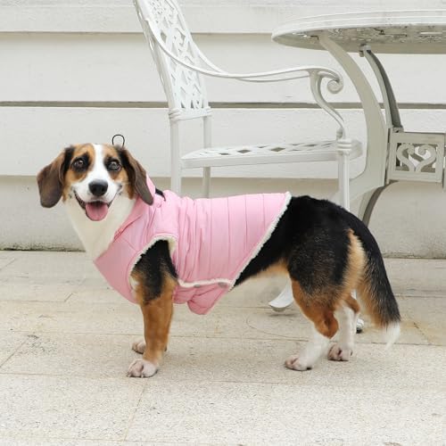 Fleece Dog Hoodie with Built-in Harness – Red XL