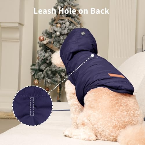 Fleece Dog Hoodie with Built-in Harness – Red XL