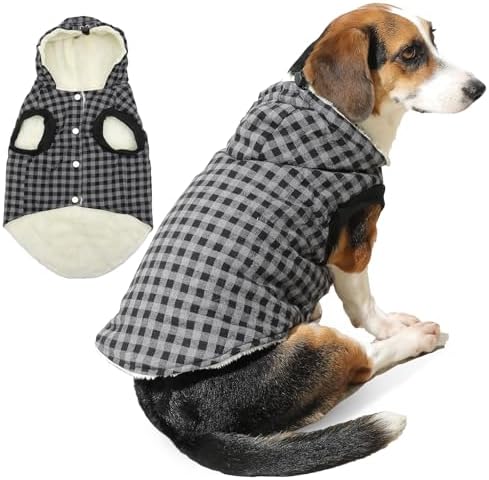 Fleece Dog Hoodie with Built-in Harness – Red XL