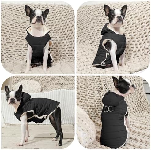 Fleece Dog Hoodie with Built-in Harness – Red XL