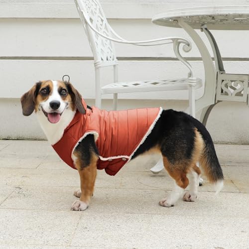 Fleece Dog Hoodie with Built-in Harness – Red XL