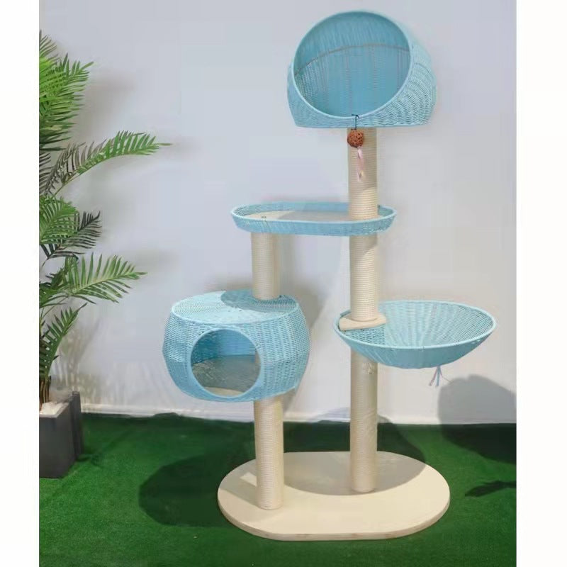 Integrated Multi Layer Solid Wood Cat Tree (Color Options)