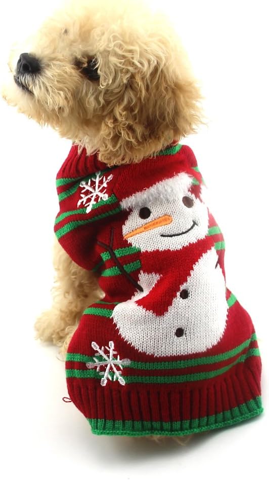 NACOCO Dog Snow Sweater - Snowman Holiday Xmas Christmas Pet Clothes for Small Dog and Cat (Snowman, S)