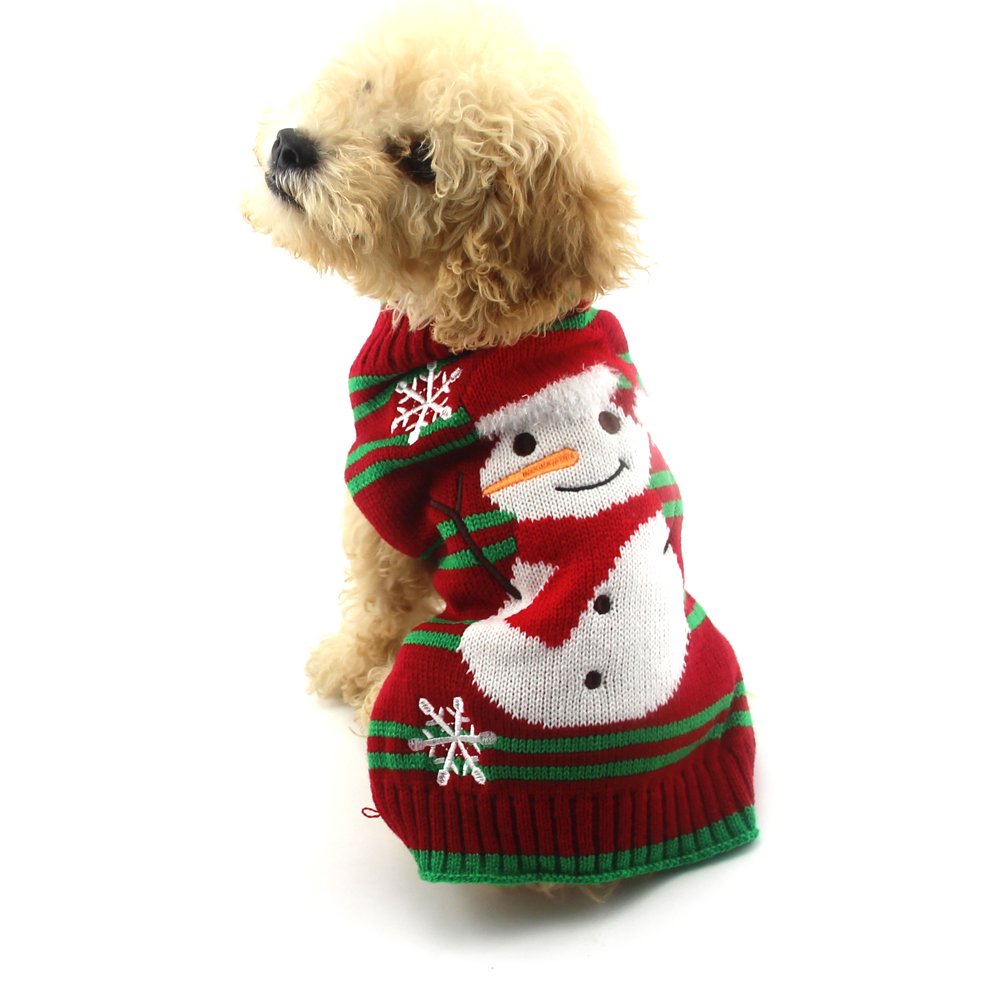 NACOCO Dog Snow Sweater - Snowman Holiday Xmas Christmas Pet Clothes for Small Dog and Cat (Snowman, S)