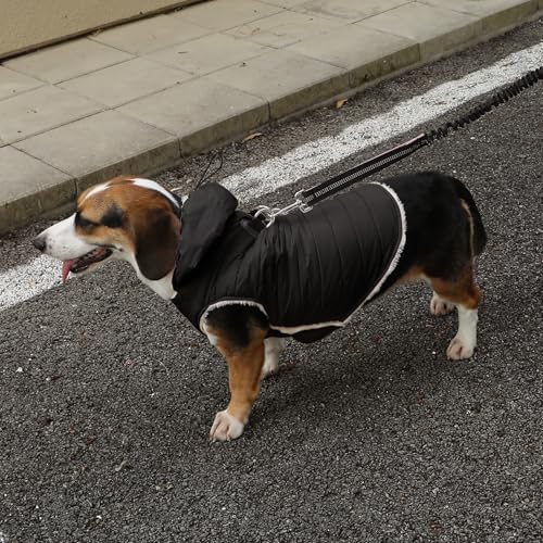 Fleece Dog Hoodie with Built-in Harness – Red XL