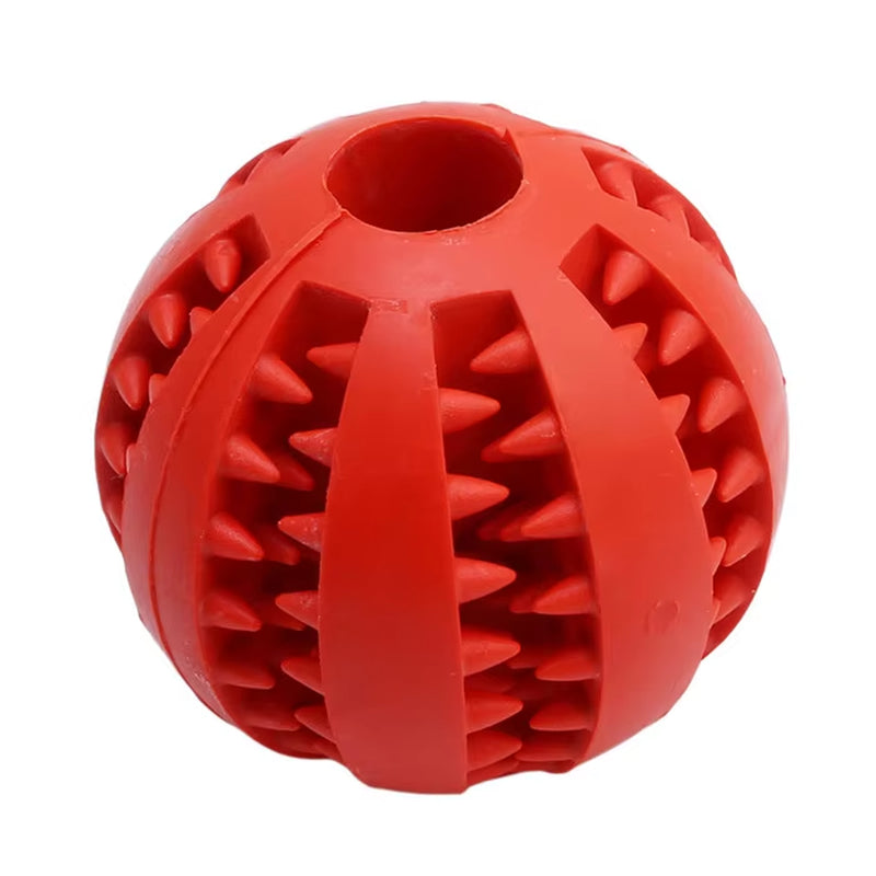Dog Food and Treat Feeder/ Bite Resistant Rubber Toy Ball (Color & Size Options)