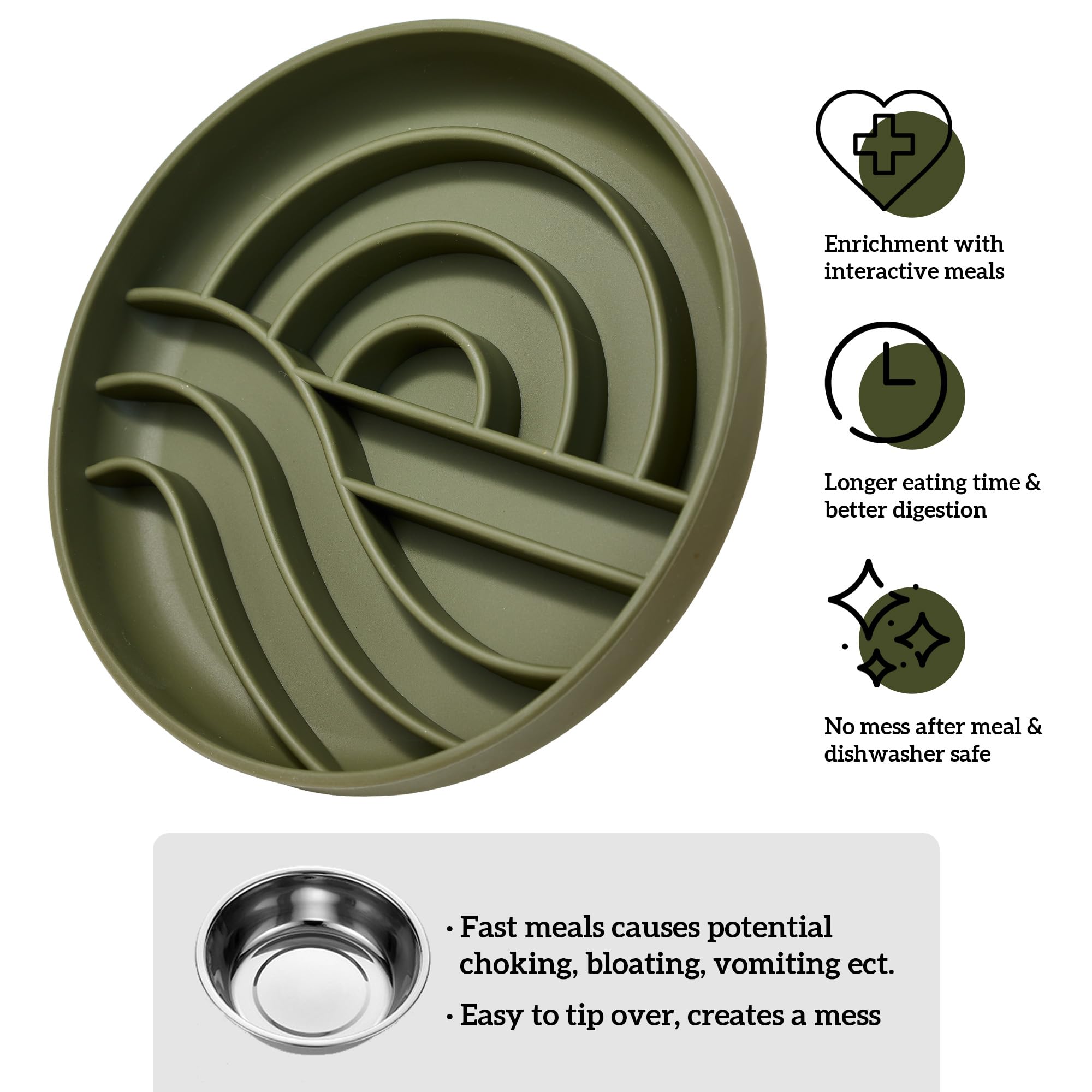 Silicone Puppy Cat Food Bowl with Anti-Slip Suction Cup