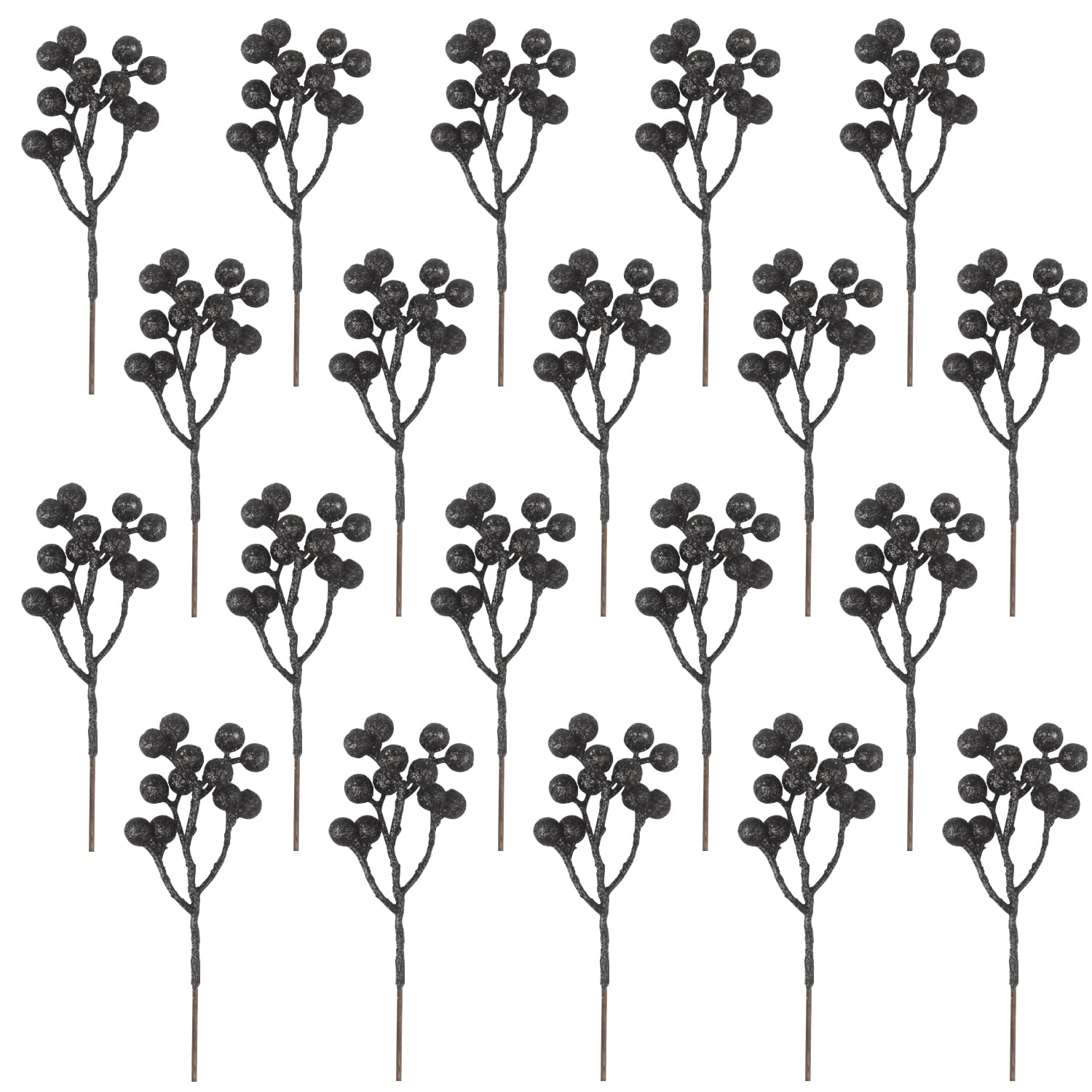 Fangoo 20 Pack 7 Inch Artificial Red Berry Picks for Christmas Tree