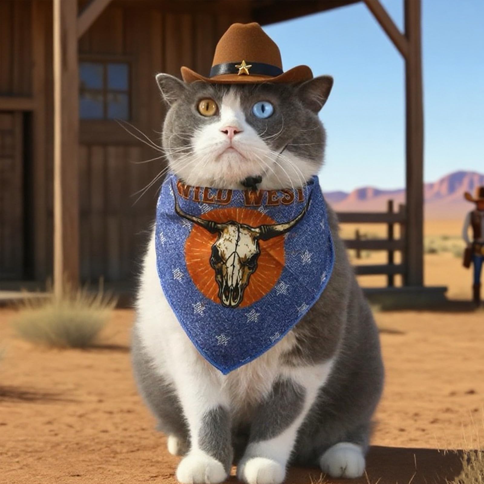 HOWWFALY Pet Cowboy Halloween Costumes