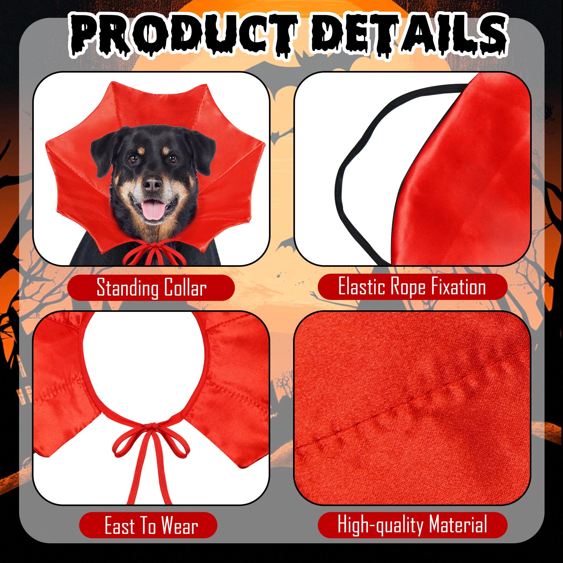 PAYHTOW Dog Halloween Costume Dog Vampire Costume