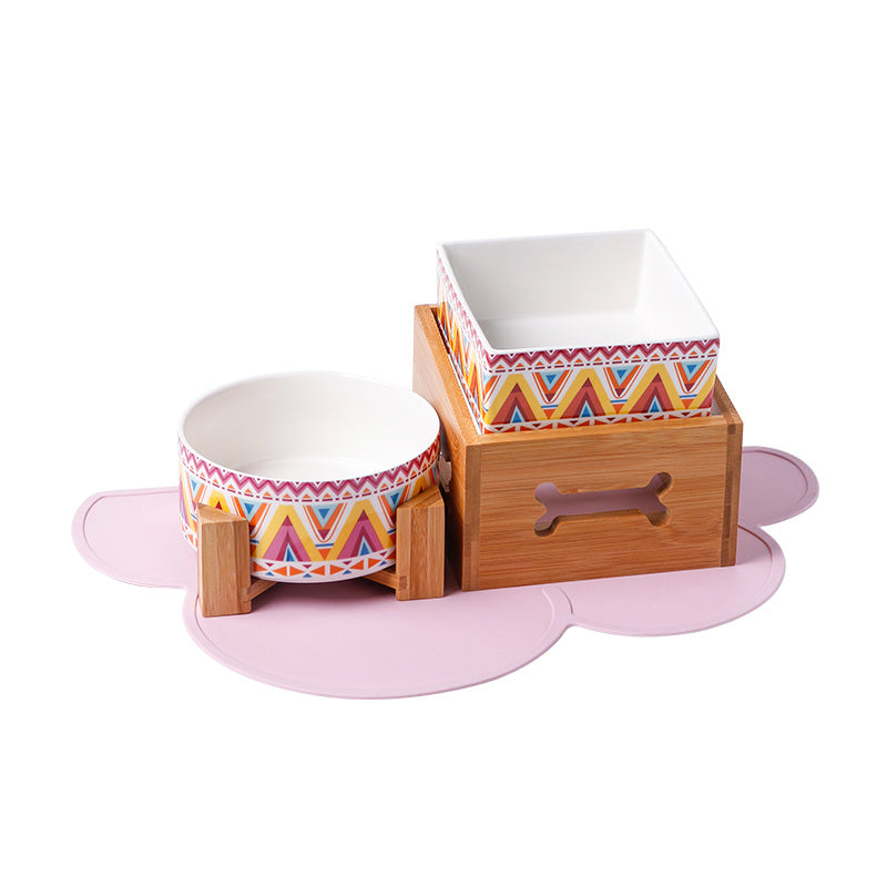 Elevated Dog Bowl with Anti-Tip Tripod Design
