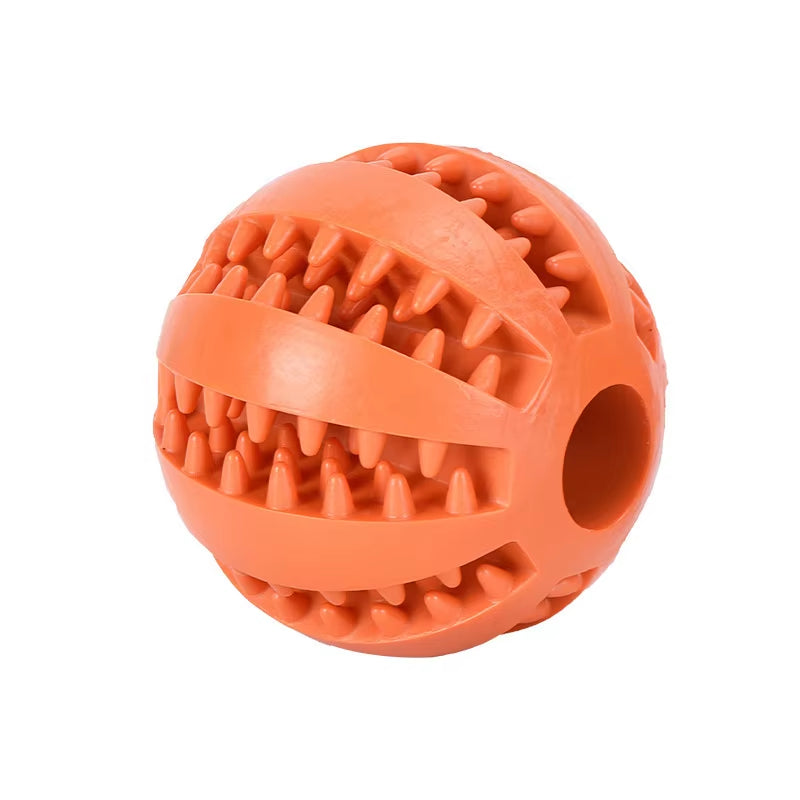 Dog Food and Treat Feeder/ Bite Resistant Rubber Toy Ball (Color & Size Options)