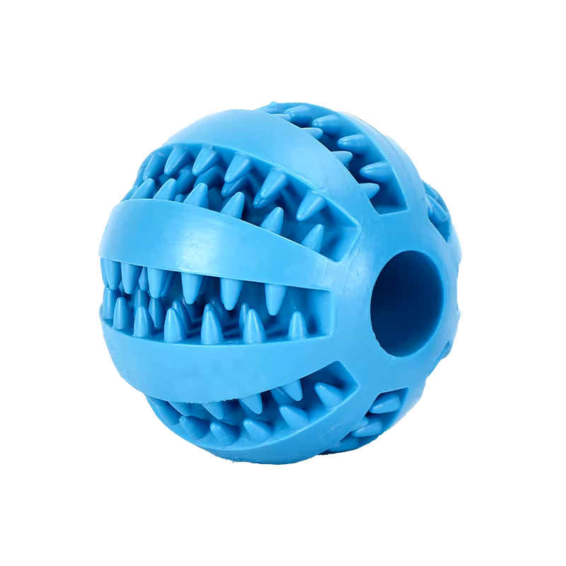 Dog Food and Treat Feeder/ Bite Resistant Rubber Toy Ball (Color & Size Options)