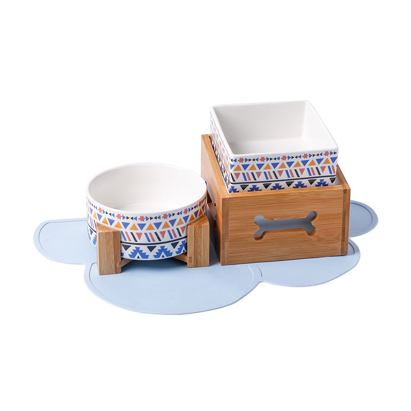 Elevated Dog Bowl with Anti-Tip Tripod Design