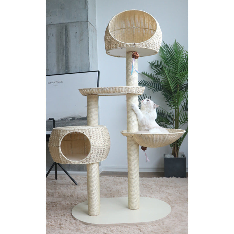 Integrated Multi Layer Solid Wood Cat Tree (Color Options)