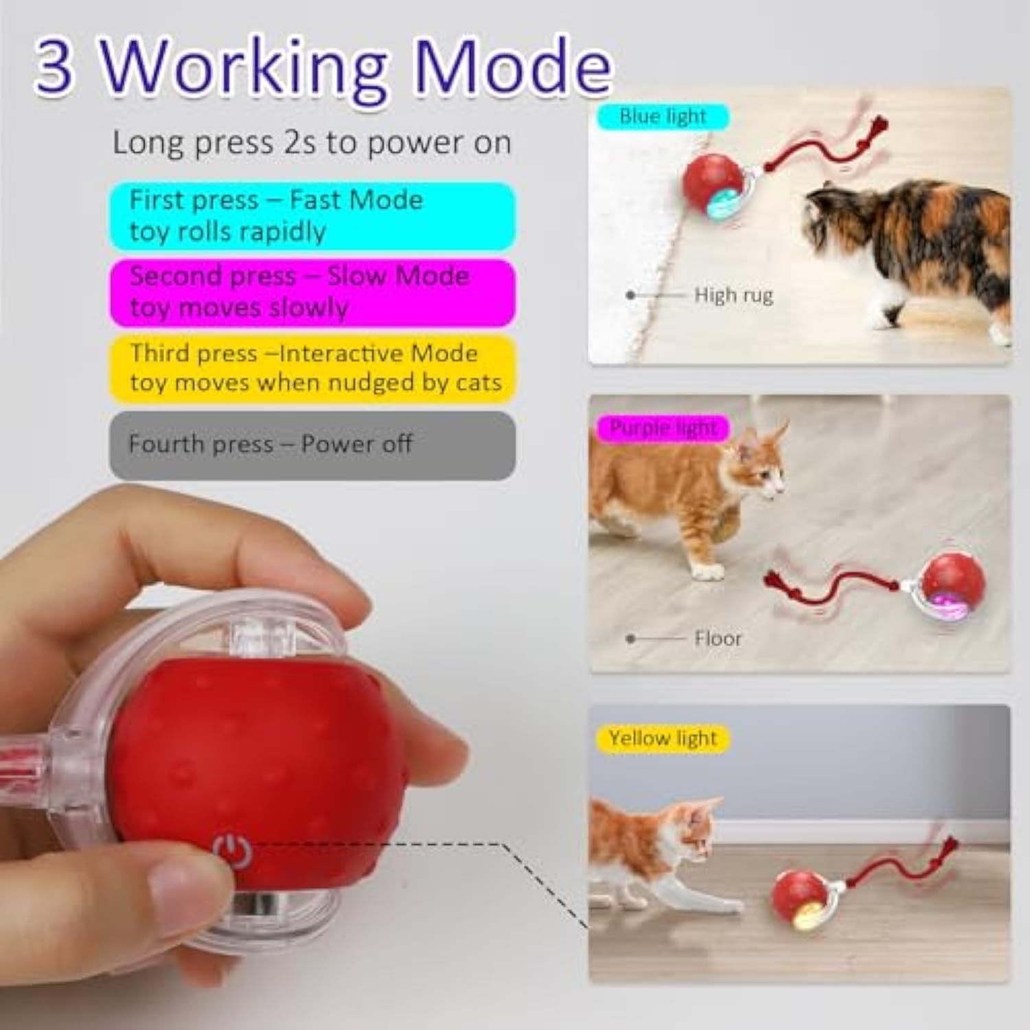 Interactive Motion Activated Chirping Cat Toy – Red