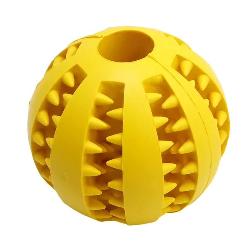 Dog Food and Treat Feeder/ Bite Resistant Rubber Toy Ball (Color & Size Options)
