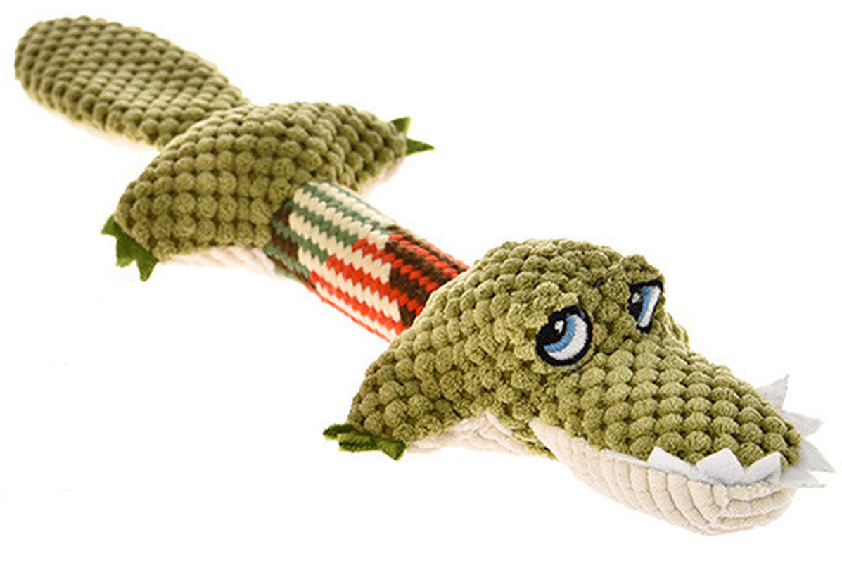 Voice Toys Plush Crocodile Chew Dog Toy