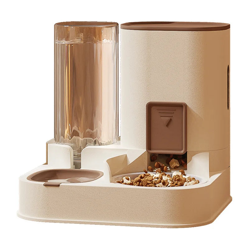 Large Capacity Pet Food and Water Dispenser/ Separate Dry Wet Automatic Feeder
