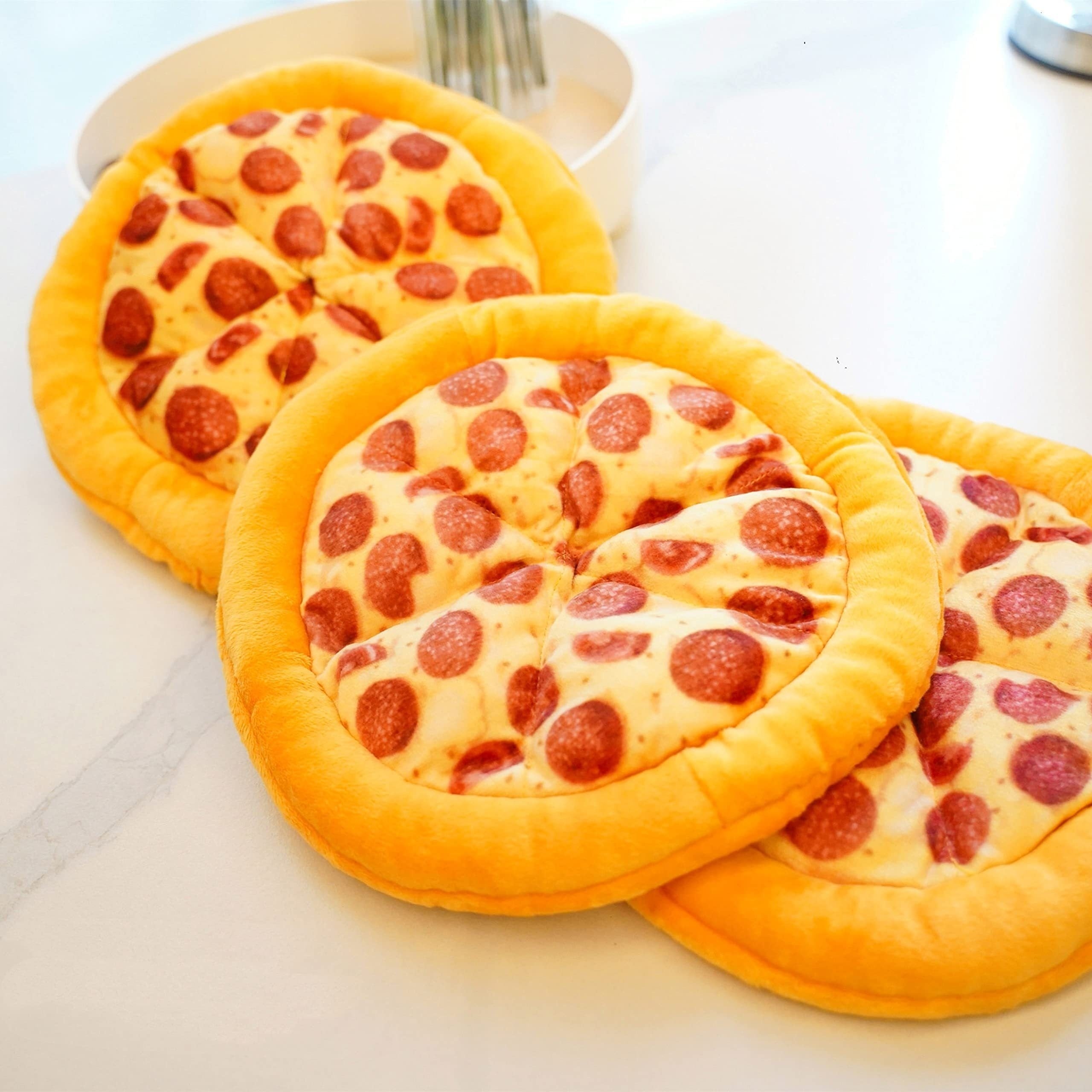 Teddy Pizza Squeaky Durable Dog Chew Toy